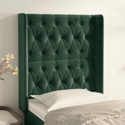 Produktbild von Cloris Designermöbel Kopfteil mit Ohren Dunkelgrün 83x16x118/128 cm Samt 2024 Neu