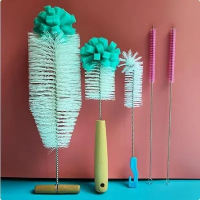 Immagine prodotto di Set di spazzole per bottiglie - 5 pezzi con manico ergonomico