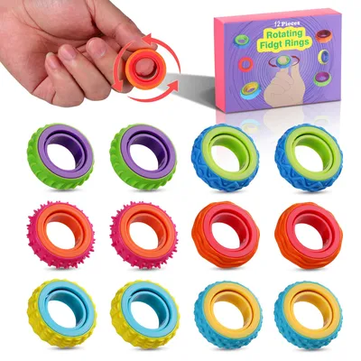Obrázek produktu pro Sada fidget hraček, 12 senzorických kroužků pro děti i dospělé