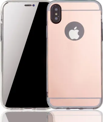 Produktbild von Apple iPhone X Handy Hülle Spiegel Mirror Soft-Case Schutz-Cover Rose Gold
