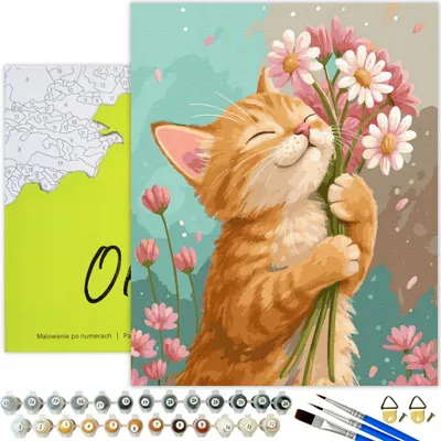 Pittura A Numeri ABEUTY Per Adulti - Fiori Colorati Su Tela 40x50 Cm - Kit Completo Con Pennelli E Colori Acrilici - Senza Cornice, Fai Da Te