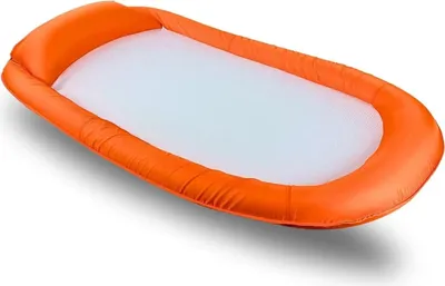 Produktbild von Best Sporting MO64596 - Wasserhängematte Mesh Mat - Aufblasbare Luftmatratze mit Netzboden, Lounge - Orange-Weiß