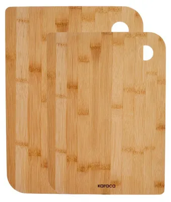 Bambus-Schneidebrett-Set, 2-teilig, groß und klein, 33x24 cm