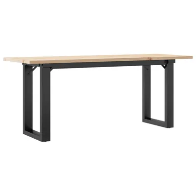 Produktbild von Couchtisch O-Gestell 110x40x45 cm Massivholz Kiefer & Stahl