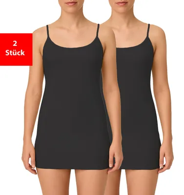 Produktbild von Spaghettitop Damen Unterhemd aus 100 % Baumwolle im praktischen 2er & 4er Pack - Schwarz 56/58 2er