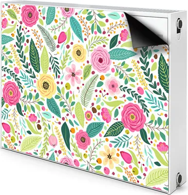Produktbild von Magnet Heizkörper-Abdeckung Verkleidung Abdeckung Heizkörperabdeckung 110x60 cm  - Farbenfrohe Blumen