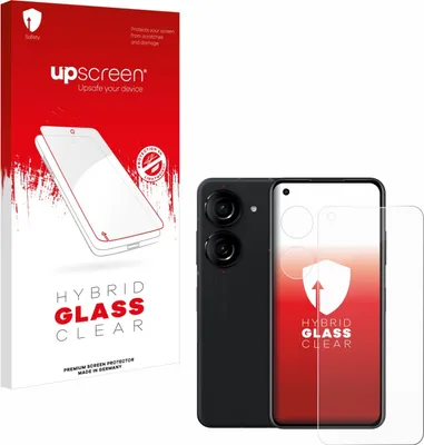 Produktbild von upscreen Schutzglas für ASUS ZenFone 10 (Display+Kamera) Schutzfolie Panzer Folie Glas Display Schutz klar