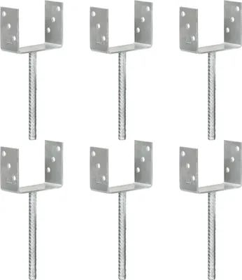 Produktbild von The Living Store Pfostenträger 6 Stk. Silbern 12×6×30 cm Verzinkter Stahl
