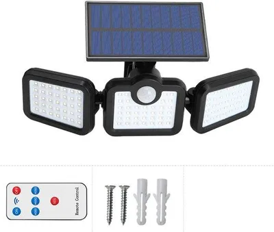 Obrázok produktu pre Solárna lampa s pohybovým senzorom, 3000 lm, vodotesná (IP65), solárna bezpečnostná lampa do garáže a na terasu
