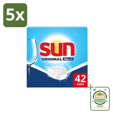 Produktbild von 5 x Sun Original Spülmaschinentabs - Vorratspackung - 5 Stücke