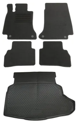 Gummi-Kofferraumwanne + Fußmatten Set für Mercedes C-Klasse W205, Bj. 3/2014-