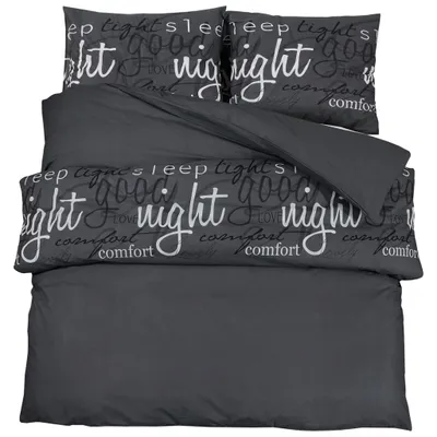 Produktbild von vidaXL Bettwäsche-Set Schwarz 140x200 cm Baumwolle