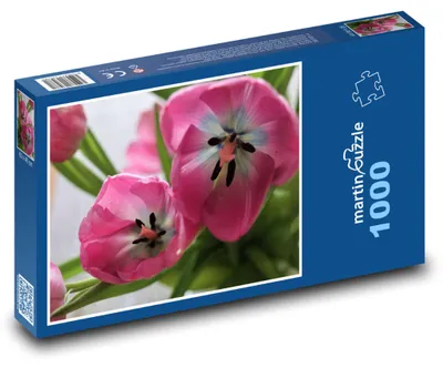 Obrázok produktu pre Puzzle 1000 Ružové kvety tulipánov - martinpuzzle