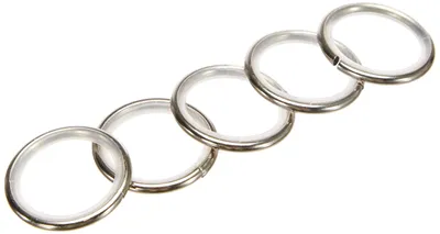 Produktbild von GARDINIA Gardinenringe für Gardinenstangen mit Ø 16 mm - 20 mm, Mit Gleiteinlage