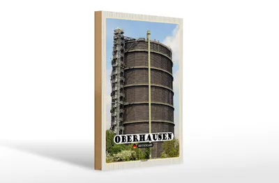 Produktbild von Holzschild Städte Oberhausen Gasometer Gebäude 20x30cm