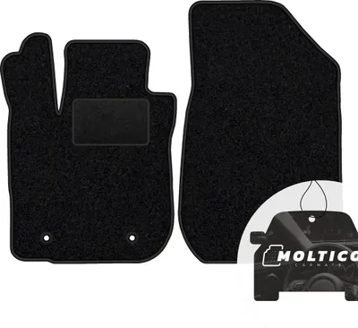 Produktbild von moto-MOLTICO Vorne Fußmatten Auto Velours Autoteppiche Schwarz Automatten Set 2-teilig passend für Dacia Sandero Stepway II ab 2018