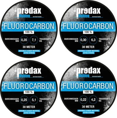 Produktbild von Predax Fluorocarbon Schnur - 4 x 30m (0,22, 0,25, 0,30 und 0,35mm)