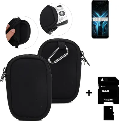 Produktbild von K-S-Trade® Kameratasche kompatibel mit Sony ZV-1 Schutz Hülle Kompaktkamera Tasche Travelbag sleeve case neopren Fototasche + 16GB SPEICHERKARTE