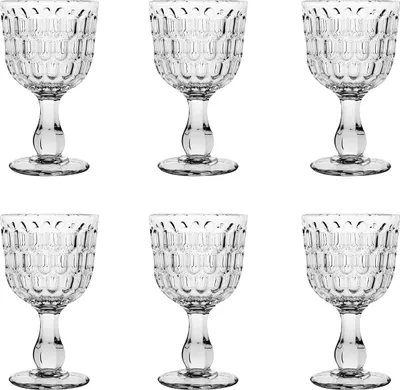 Produktbild von H&H Set mit 6 transparenten Blasgläsern aus Glas, 30 cl