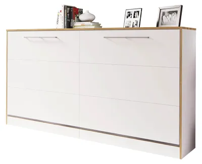 Produktbild von Wandklappbett 180x200 cm, horizontal mit Lattenrost, Bettschrank H. 114 x B. 213 x T. 43 cm