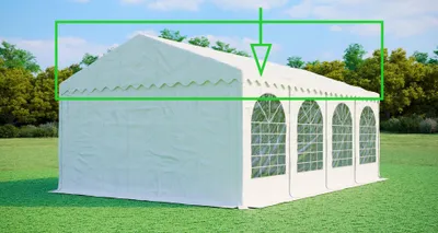 Produktbild von Ersatzdach für Partyzelt 5x8 m MAX+ – PVC 550 g/m², Seitenhöhe 2,6 m, ohne Gestell - Weiß