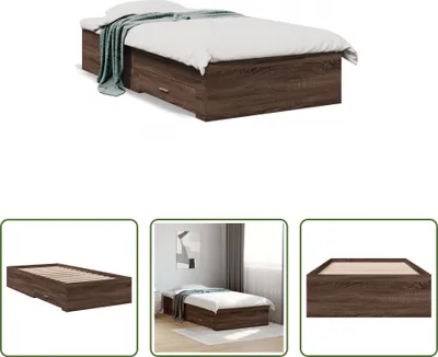 Produktbild von The Living Store Bettgestell mit Schubladen Braun Eichen-Optik 75x190 cm