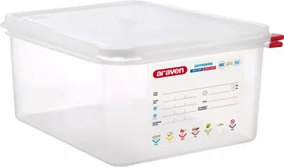 Produktbild von ARAVEN 03034, Dispensor, Rechteckig, 10 l, Durchscheinend, Polypropylen (PP), -40 - 95 °C