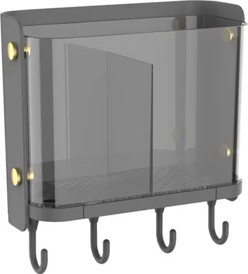 Produktbild von INF Wandmontierter Essstäbchenhalter - PET Küchenutensilien Organizer mit Haken
