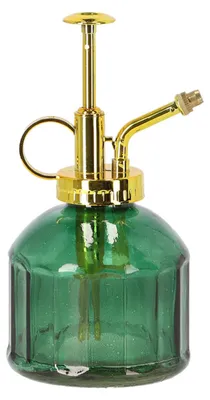 Produktbild von Esschert Pflanzenspruhflasche/Zerstauber - Glas - smaragdgrun/gold - 15,5 cm