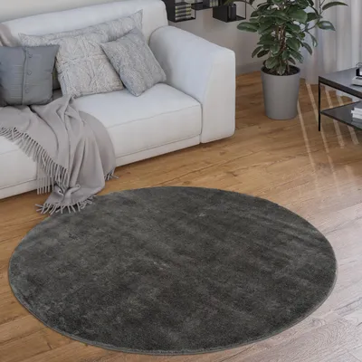 Immagine prodotto di Tappeto Rotondo Soggiorno a pelo corto Moderno Soffice Lavabile Unicolore Antiscivolo Dimensioni 200 cm Rotondo