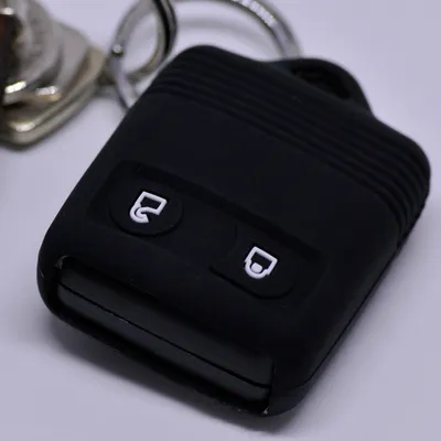 Produktbild von Auto Schlüssel Silikon Schutz Hülle Schwarz kompatibel mit Ford Maverick Transit Connect Courier F150 Ranger 2 Tasten Funk Fernbedienung