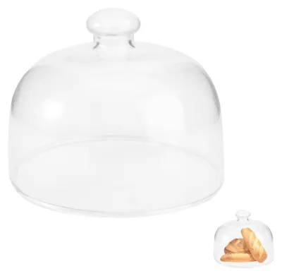 Produktbild von Tortenständer aus bleifreiem Glas - Tortenplatte - Dessertdeckel - Staubdicht - 13x13x11cm