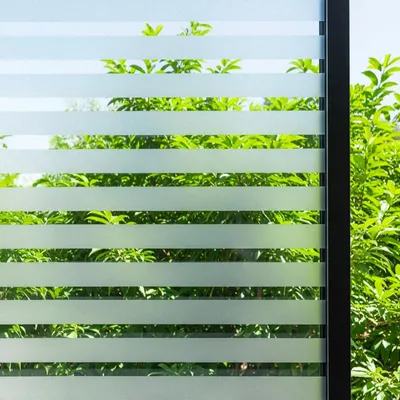 Produktbild von Fensterfolie Sichtschutzfolie Milchglasfolie - Streifen - 44,3 x 200 cm - Selbstklebend - UV-Schutz