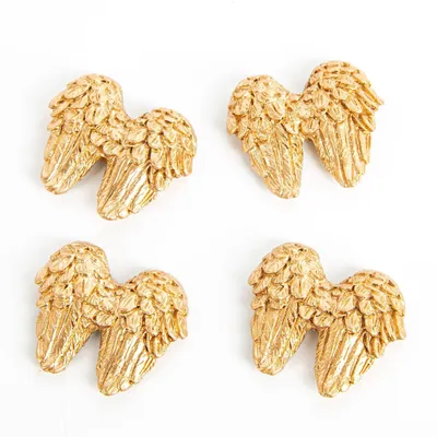 Produktbild von 4 kleine Engelsflügel Gold glitzernd Engel Weihnachten 3 cm