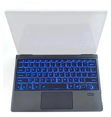 Produktbild von Tablet-Tastatur passend für Dell BT, kabellos, hintergrundbeleuchtet, mit großem Touchpad, stark magnetisch, abnehmbar