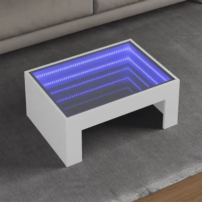 Produktbild von Design Couchtisch mit Infinity-LED Weiß 70x50x30 cm, Couchtische 2024 Neu