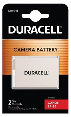Zdjęcie produktu dla Akumulator litowo-jonowy (Li-Ion) Duracell DR9945 LP-E8 do aparatu cyfrowego, pojemność 1020 mAh, typ akumulatora Canon LP-E8
