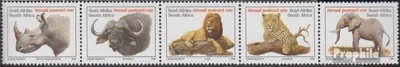 Produktbild von Briefmarken Südafrika 1996 Mi 993A-997A Fünferstreifen (kompl.Ausg.) gestempelt Freimarken: Wildtiere