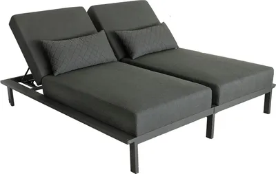 Produktbild von KETTLER Pure Daybed/ Doppel- Liege, anthrazit/sooty, incl. Kissen und Rollen Aluminium/Sunbrella®