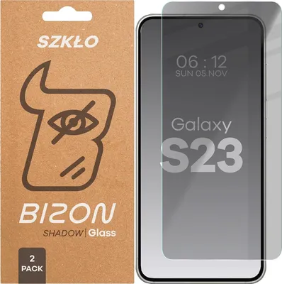 Produktbild von Gehärtetes Glas mit Privatschutzfilter für Galaxy S23, Bizon Glass Clear Shadow Duo, getönt, 2 Stück