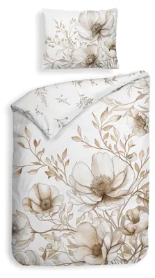 Produktbild von Heckettlane Bettbezug Baumwoll-Satin Giotto - 135x200 cm + 1x Kissenbezug 80x80 cm in Off-white