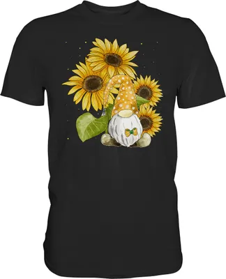 Produktbild von Gartenzwerg Sonnenblumen Shirt Gärtner Geschenk Garten – Black / M
