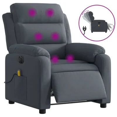 Produktbild von vidaXL Massagesessel Elektrisch Dunkelgrau Samt