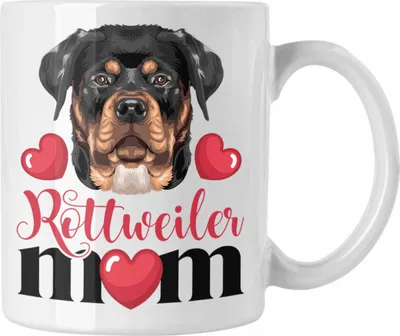Produktbild von Trendation - Rottweiler Besitzer Mom Mama Tasse Geschenk Lustiger Spruch Geschenkidee Rottweiler Besitzerin (Weiß)