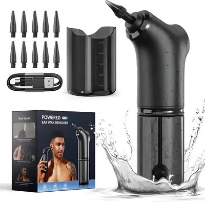 Produktbild von Ohrenschmalz-Entfernungsset, elektrischer Ohrenreiniger mit 4 Modi, stabiles und effektives Ohrspülsystem, wasserabweisend, wiederaufladbar USB