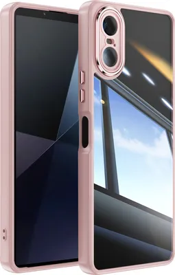 Obrázek produktu pro Pouzdro na mobilní telefon Sony Xperia 10 VI Hybrid Transparent TPU PC Military Protection s krytem fotoaparátu růžové