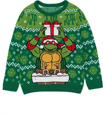 Obrázok produktu pre Teenage Mutant Ninja Turtles - Sveter z džersejovej tkaniny pre chlapcov - vianočný dizajn NS7360 (104) (zelená)