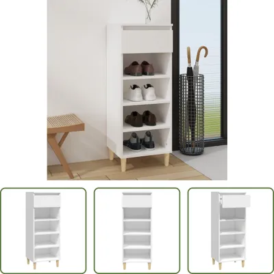 Produktbild von The Living Store Schuhschrank Weiß 40x36x105 cm Holzwerkstoff