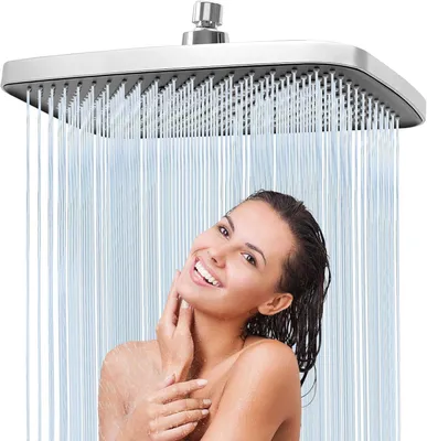 Obrázok produktu pre Sprchová hlavica Regendouche, 14 palcov - Nerezová sprchová hlavica Regendouche, štvorcový tvar, 30 x 20 cm - Sprchová hlavica s nastaviteľným uhlom 360°