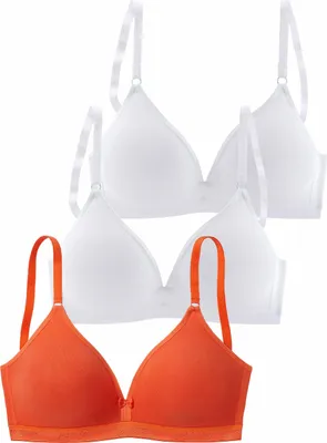Produktbild von PETITE FLEUR Bralette-BH 2xweiß+1xmanderine Größe 70 A